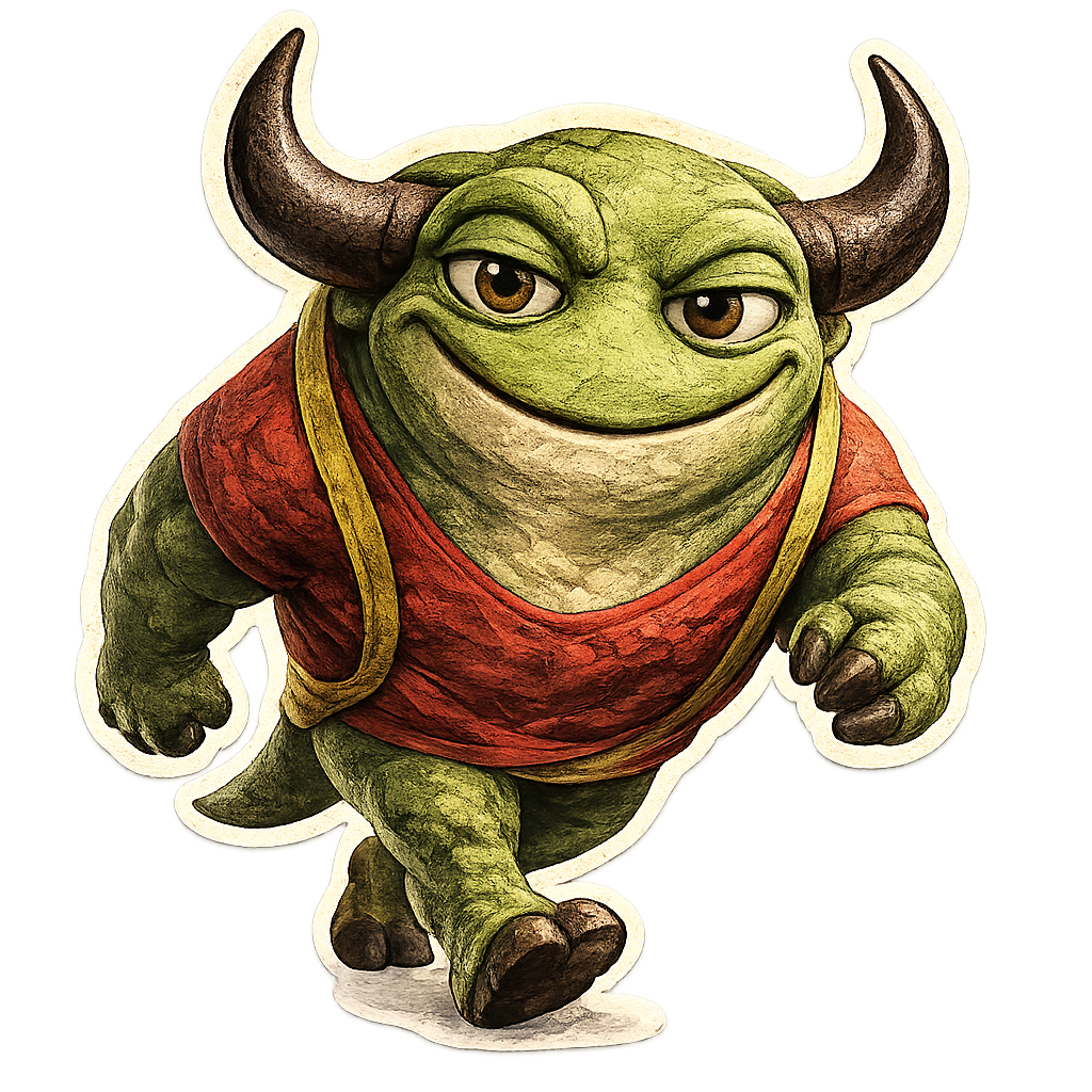 The Green Toad walking forward